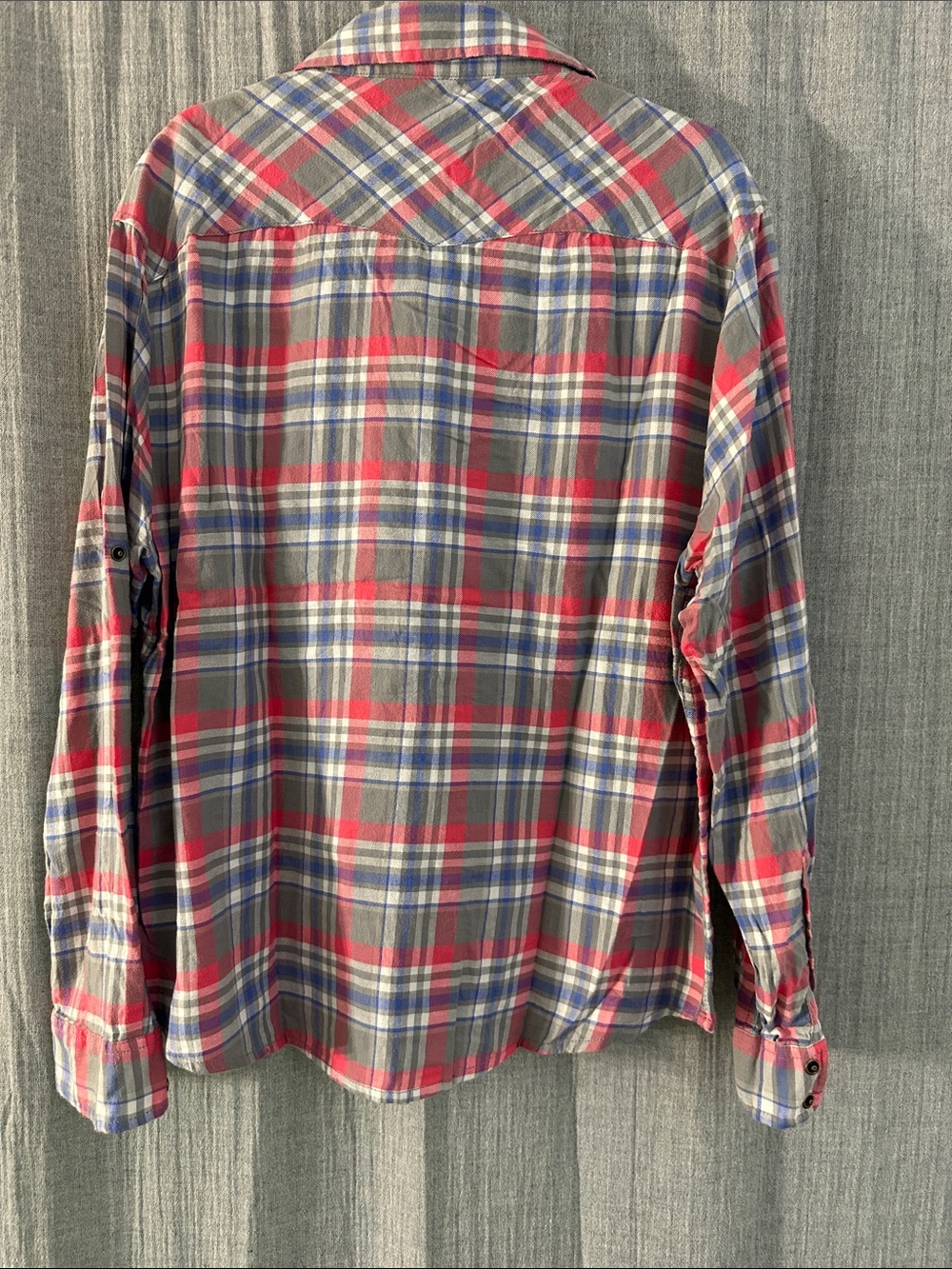 Jachs Pink, Gray & Blue Plaid Snap-Front Casual Shirt - Picture 7 of 7